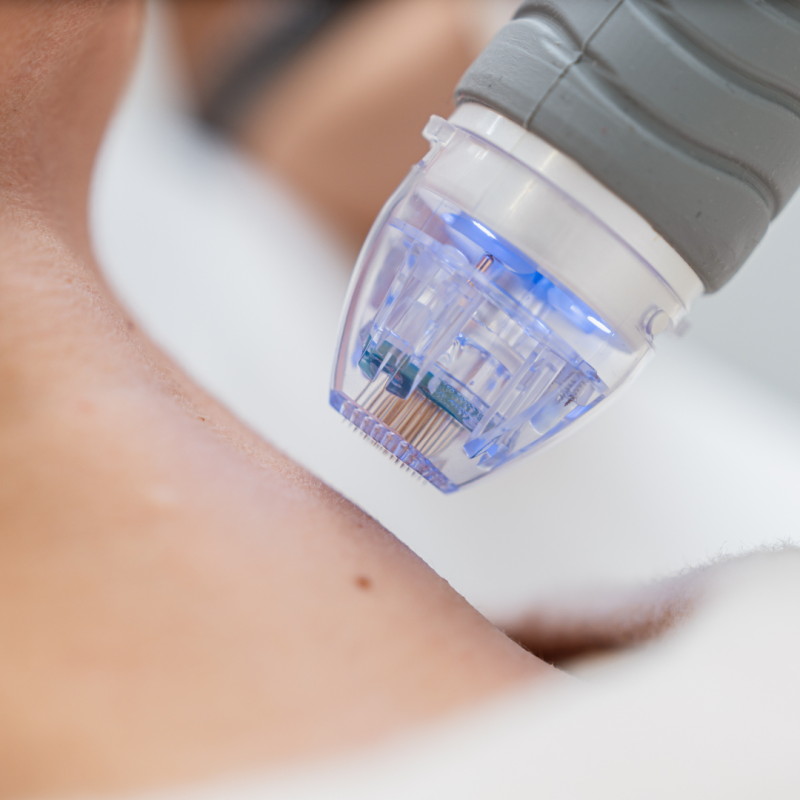 microneedling on neck model