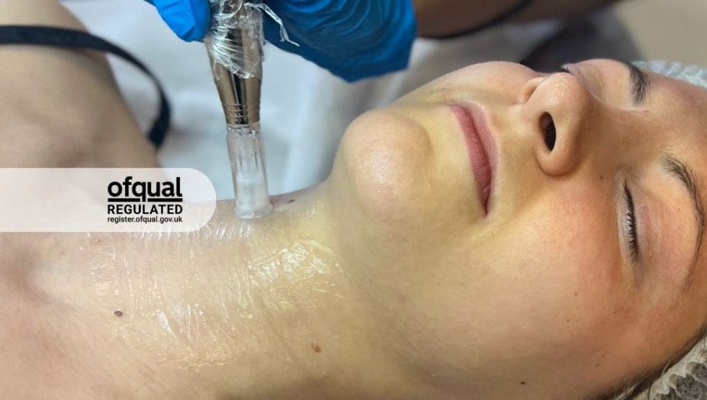 Microneedling on neck