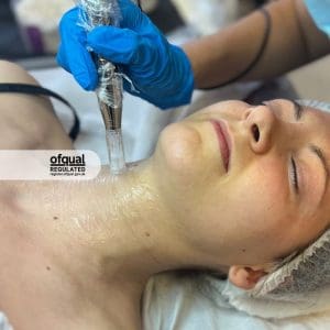 Microneedling on neck