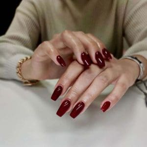 dark red nails