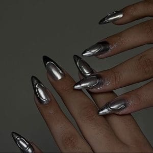 metallic nails for autumn