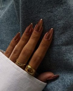 metallic nails for autumn